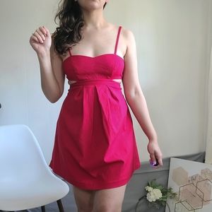 Urban Outfitters Sparkle & Fade Red Cut-Out Dress Small